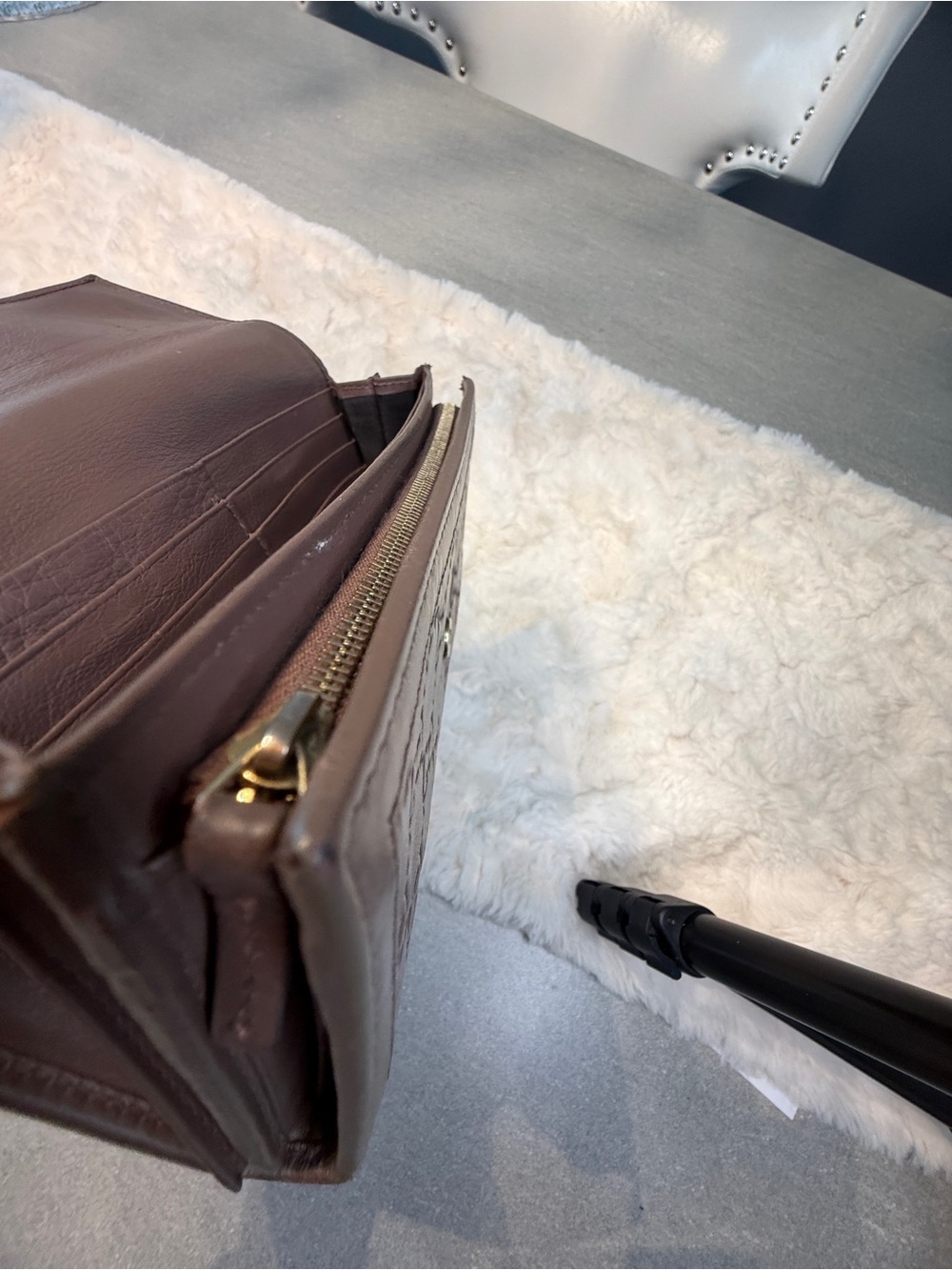 Vintage Gucci Guccissima Taupe Leather Continental Wallet GG Logo Italy - Picture 14 of 16